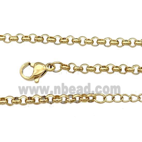 Stainless Steel Necklace Chain Gold Plated