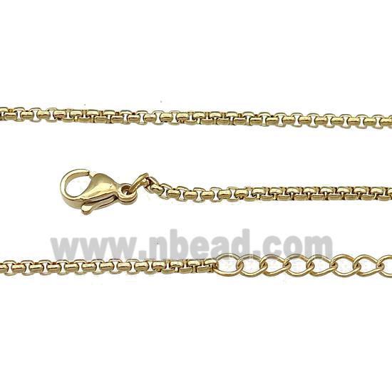 Stainless Steel Necklace Chain Gold Plated