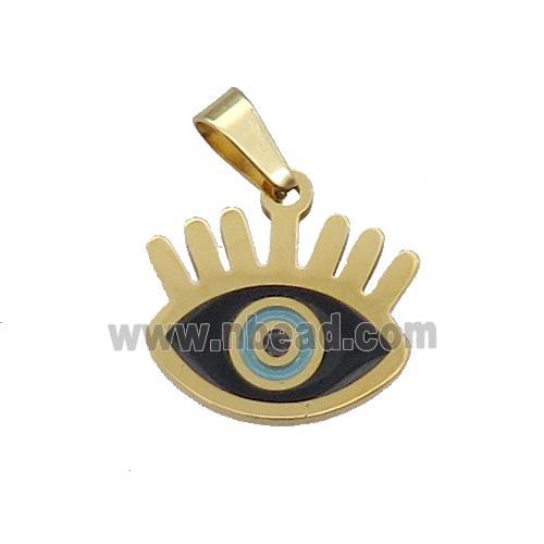 Stainless Steel Evil Eye Pendant Enamel Gold Plated