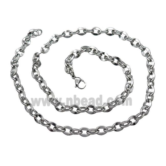 Raw Stainless Steel Necklace