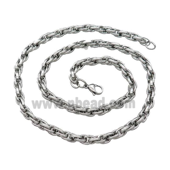 Raw Stainless Steel Necklace