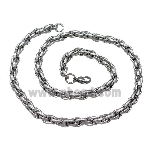 Raw Stainless Steel Necklace