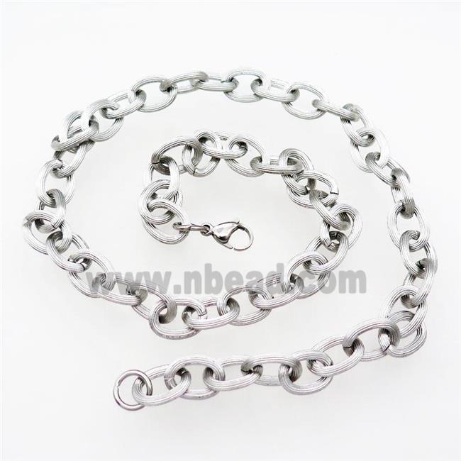 Raw Stainless Steel Necklace