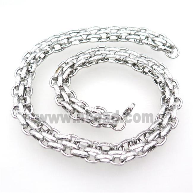 Raw Stainless Steel Necklace