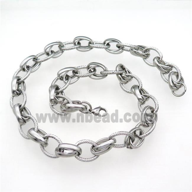 Raw Stainless Steel Necklace