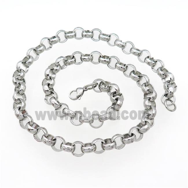 Raw Stainless Steel Necklace