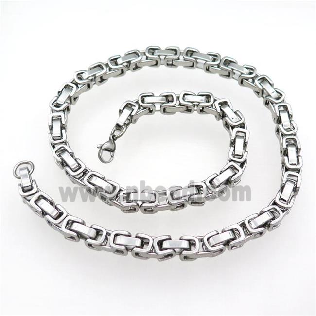 Raw Stainless Steel Necklace