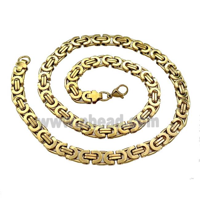 Stainless Steel Necklace Gold Plated