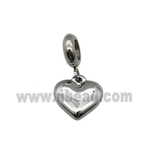 Raw Stainless Steel Heart Pendant