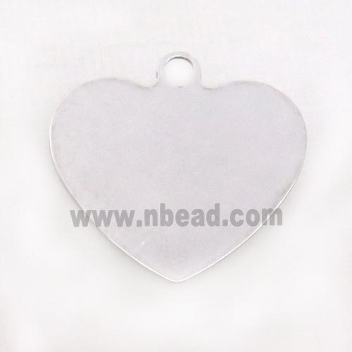 Raw Stainless Steel Heart Pendant