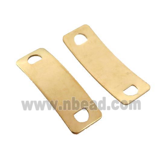 Stainless Steel Connector Bend Rectangle Gold Plated