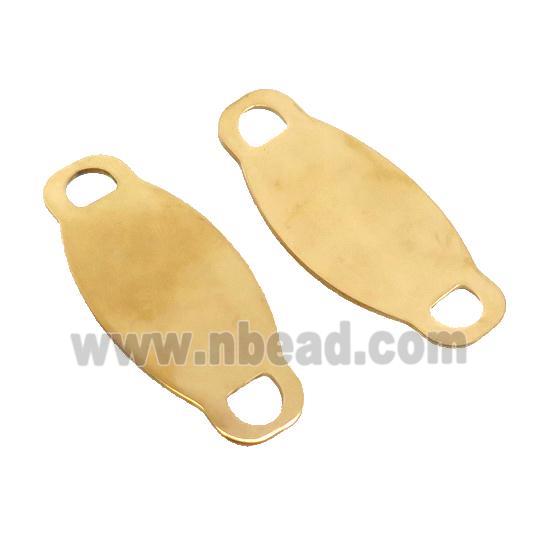 Stainless Steel Connector Bend Rectangle Gold Plated