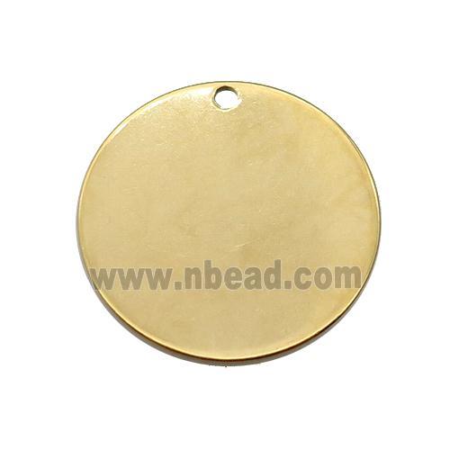 Stainless Steel Circle Pendant Gold Plated