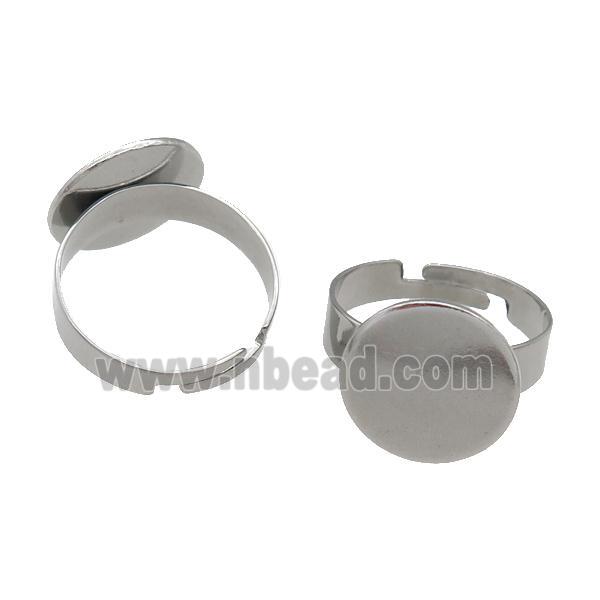 Raw Stainless Steel Ring with Pad