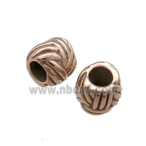 Stainless Steel Tube Beads Large Hole Rose Gold