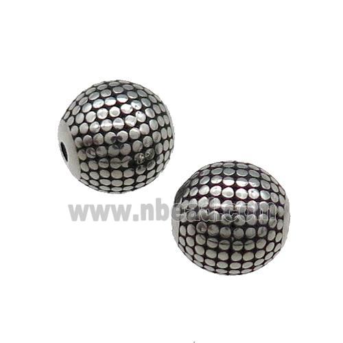 Stainless Steel Round Spacer Beads Antique Silver