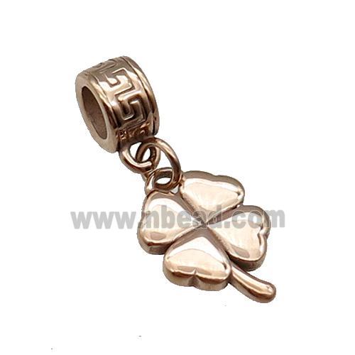 Stainless Steel Clover Pendant Rose Gold