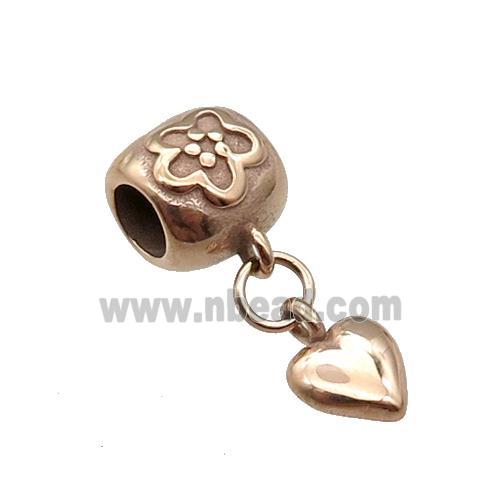 Stainless Steel Heart Pendant Rose Gold