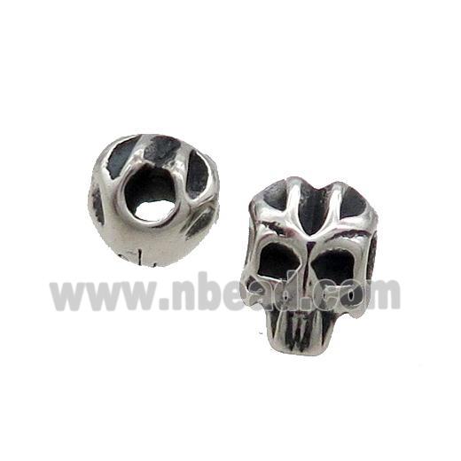 Stainless Steel Skull Beads Large Hole Antique Silver