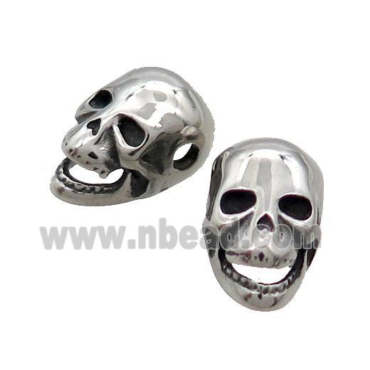 Stainless Steel Skull Beads Antique Silver