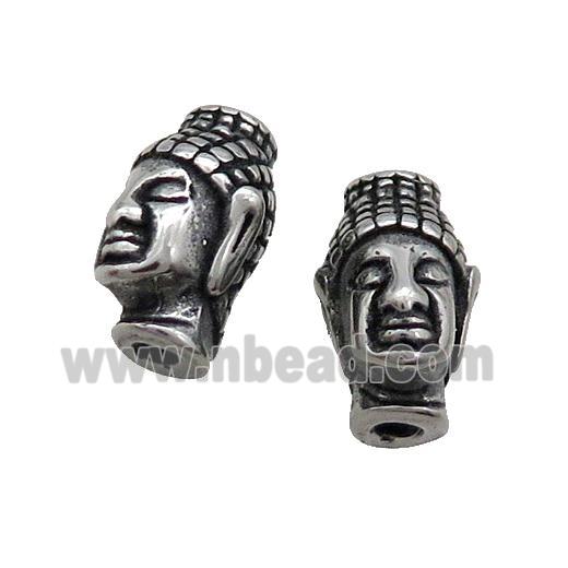 Stainless Steel Buddha Beads Antique Silver