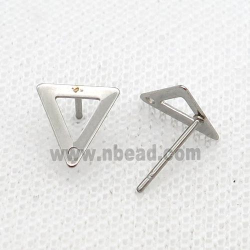 Raw Stainless Steel Stud Earring Triangle