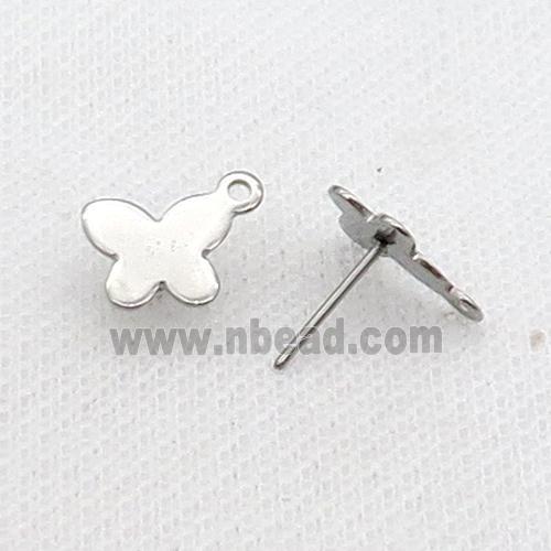 Raw Stainless Steel Stud Earring Butterfly