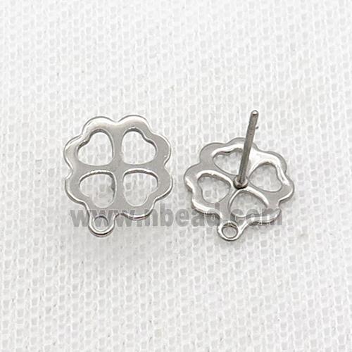 Raw Stainless Steel Stud Earring Flower