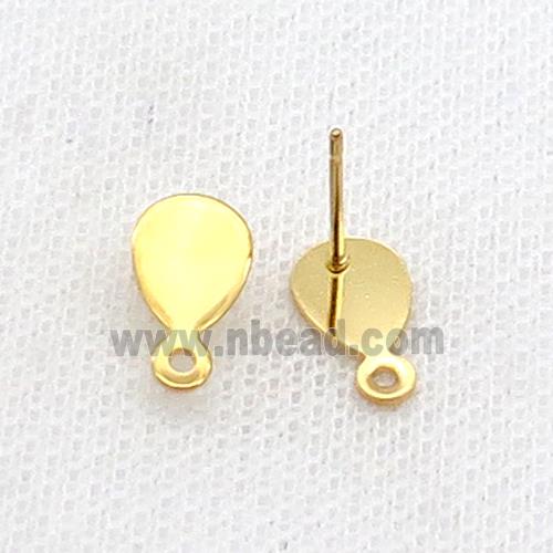 Stainless Steel Stud Earring Teardrop Gold Plated