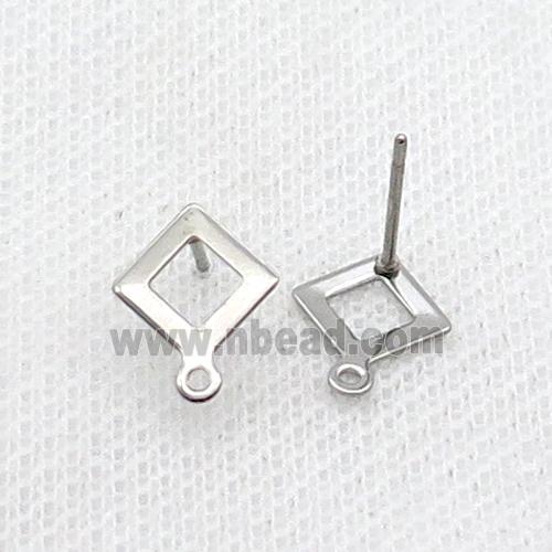 Raw Stainless Steel Stud Earring Rhombic