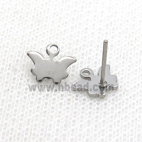 Raw Stainless Steel Stud Earring Butterfly