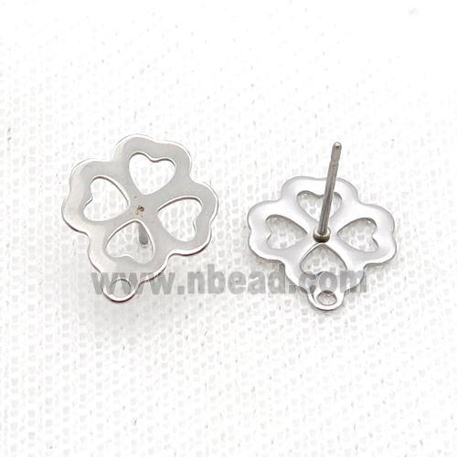 Raw Stainless Steel Stud Earring Flower