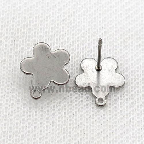 Raw Stainless Steel Stud Earring Flower