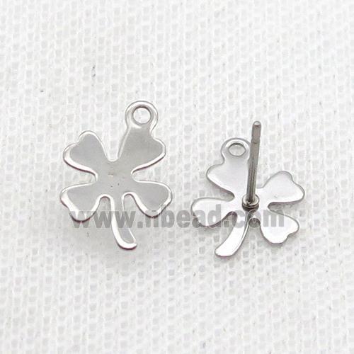 Raw Stainless Steel Stud Earring Clover