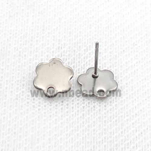 Raw Stainless Steel Stud Earring Flower