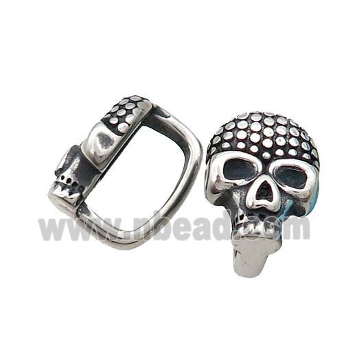 Stainless Steel Skull Beads Large Hole Antique Silver