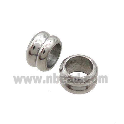 Raw Stainless Steel Beads Rondelle Large Hole