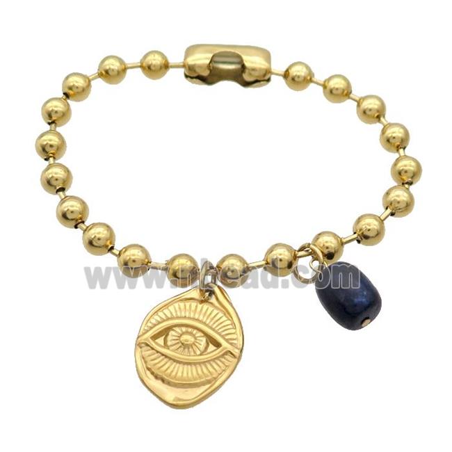 Stainless Steel Bracelet Eye Gold Plated