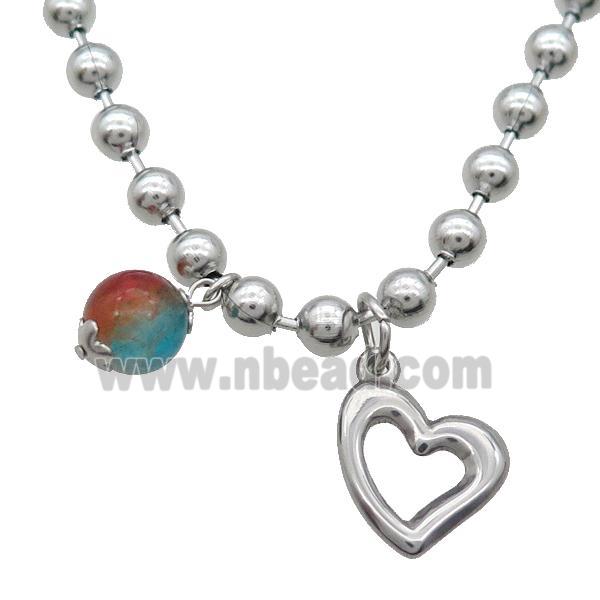 Raw Stainless Steel Necklace Heart