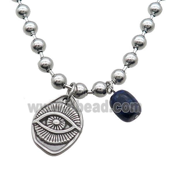 Raw Stainless Steel Necklace Eye