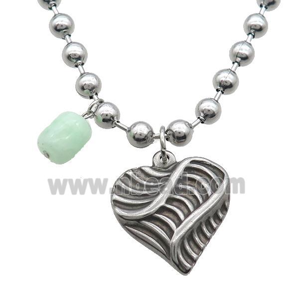 Raw Stainless Steel Necklace Heart