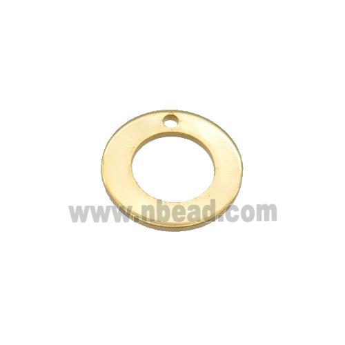 Stainless Steel Circle Pendant Gold Plated Flat