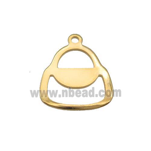 Stainless Steel Bag Pendant Gold Plated