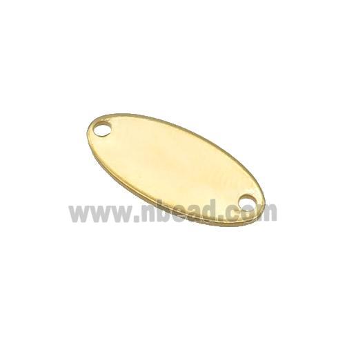 Stainless Steel Oval Connector Gold Plated