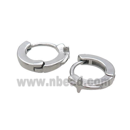 Raw Stainless Steel Hoop Earrings Cross