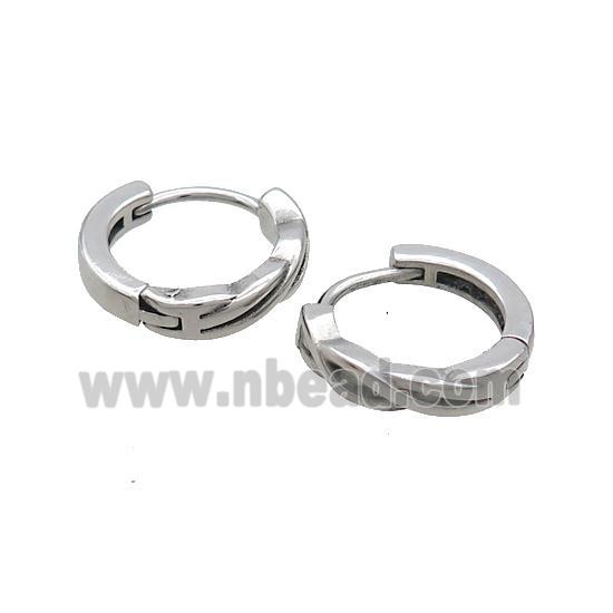 Raw Stainless Steel Hoop Earrings