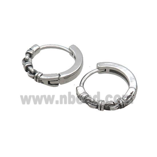 Raw Stainless Steel Hoop Earrings