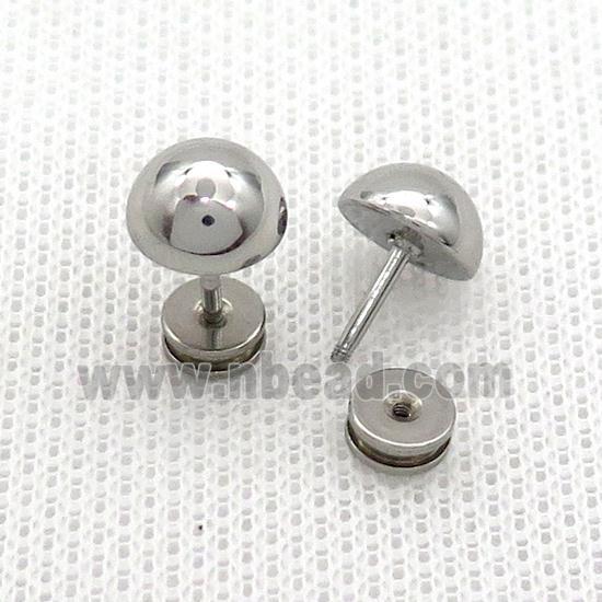 Raw Stainless Steel Stud Earrings