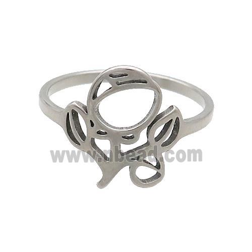 Raw Stainless Steel Rings Flower