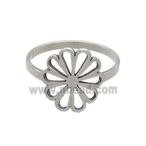 Stainless Steel ring, platinum plated